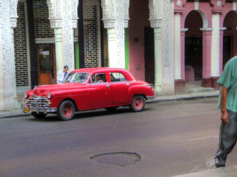 1949 Red Chrysler in Havana | Vintage Cuba Car Photo