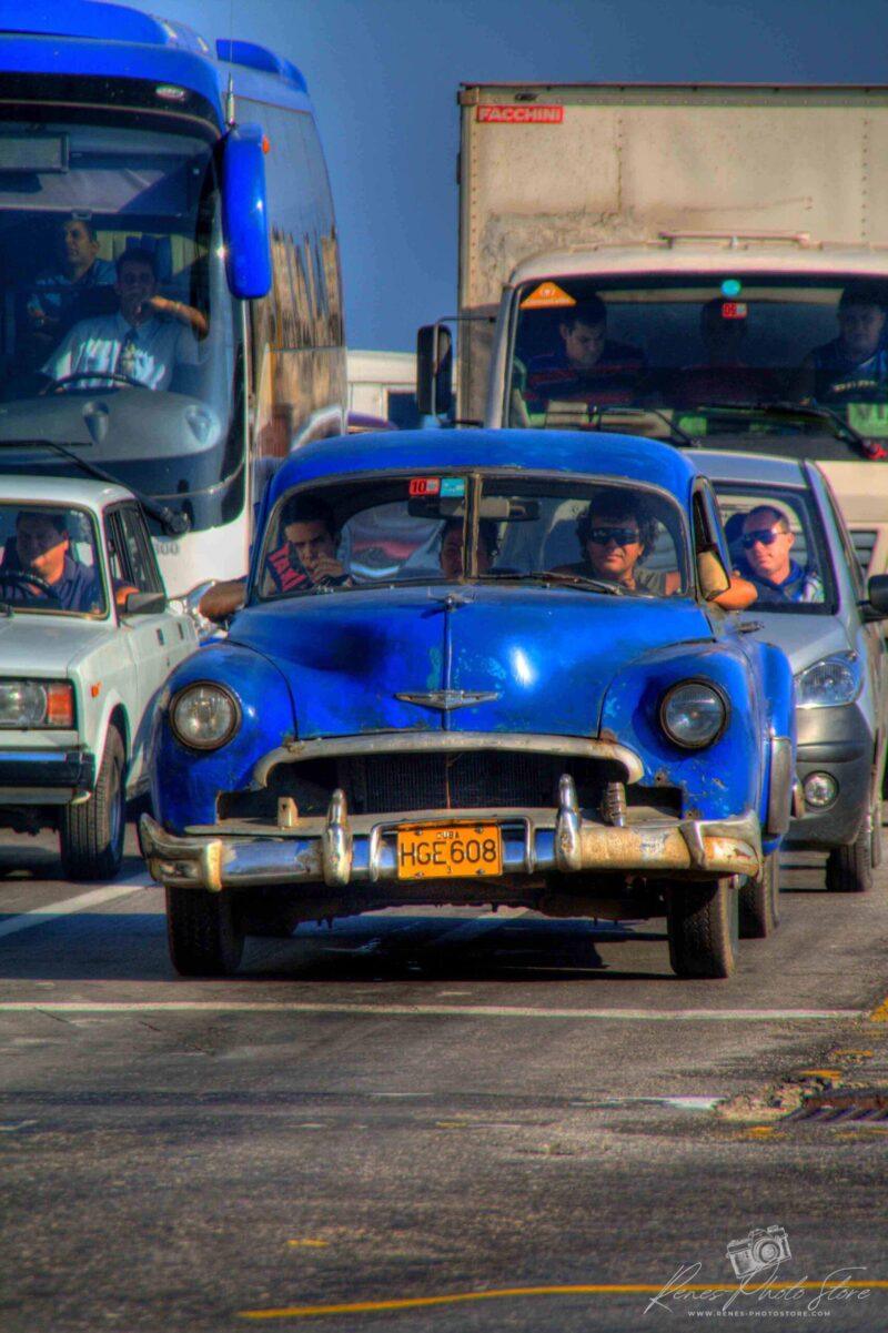 1950 Blue Chevrolet in Havana | Vintage Cuba Car Photo