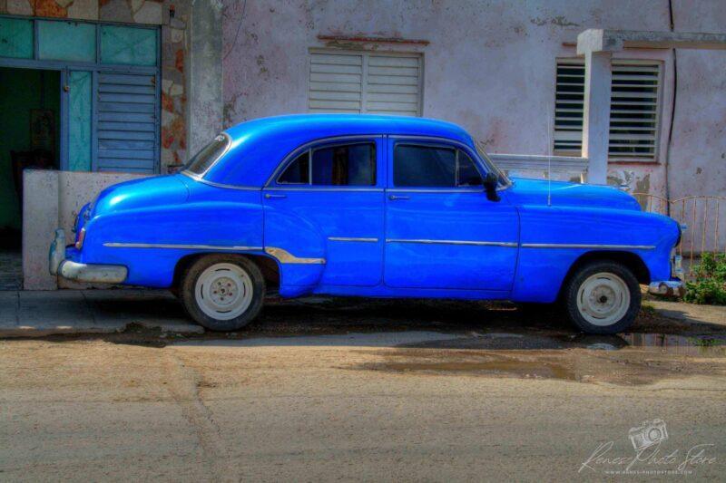 1951 Blue Chevrolet in Havana | Vintage Cuba Car Photo