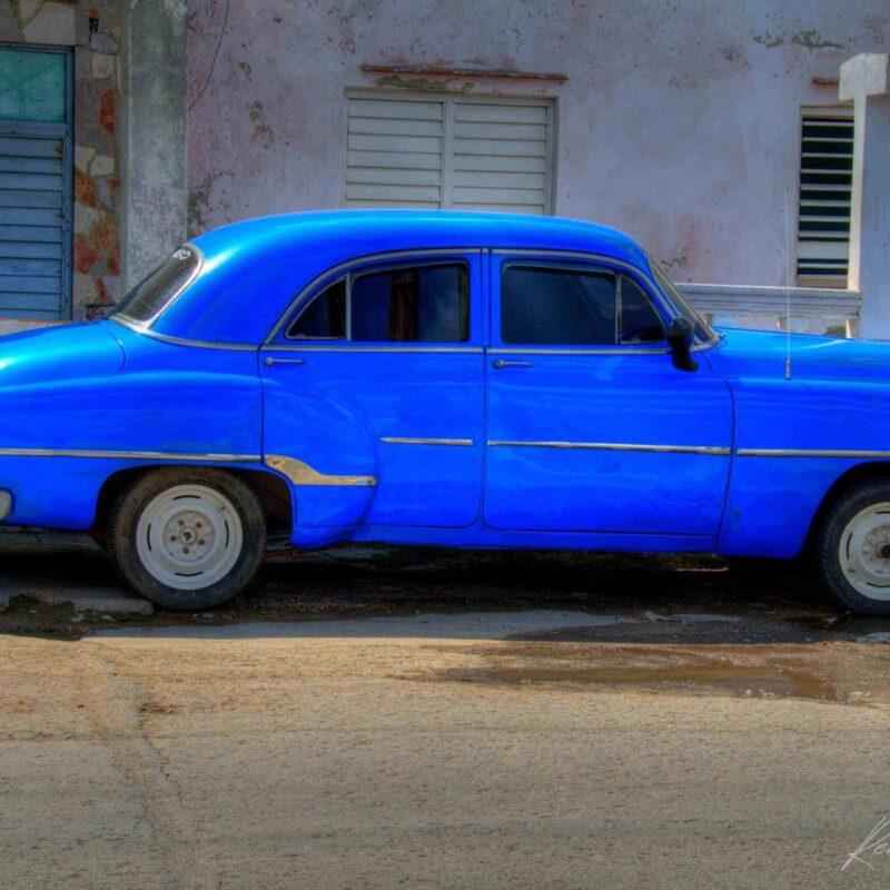 1951 Blue Chevrolet in Havana | Vintage Cuba Car Photo
