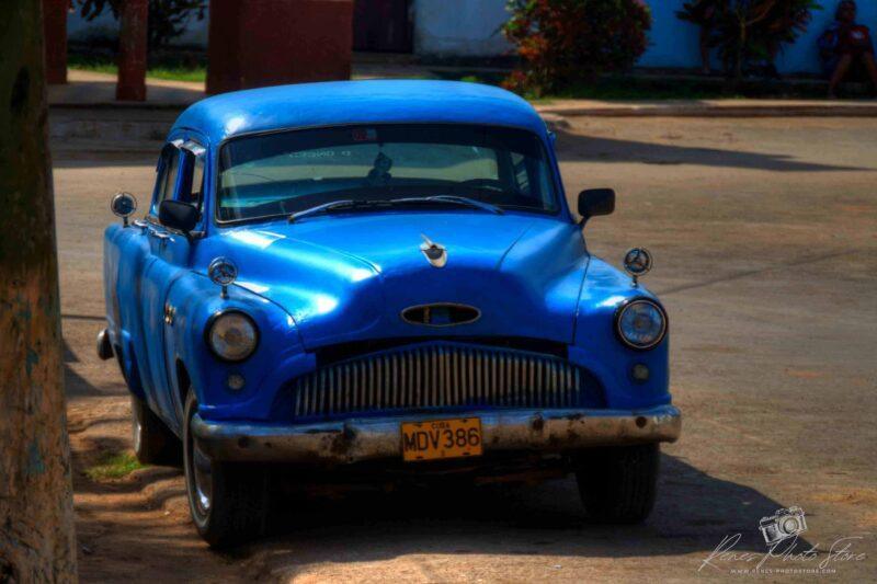 1953 Blue Buick in Varadero | Vintage Cuba Car Photo Download