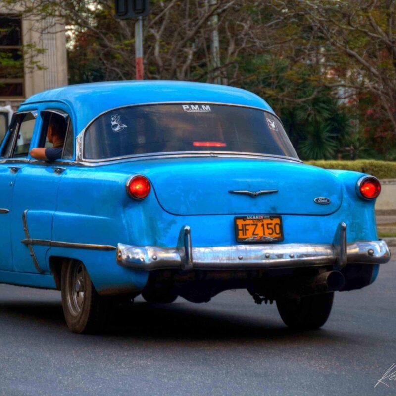 1953 Blue Ford in Havana | Vintage Cuba Car Photo Download
