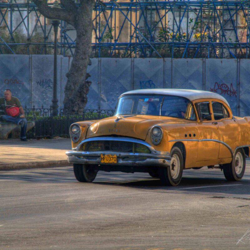 1954 Yellow Buick in Havana | Vintage Cuba Car Photo Download