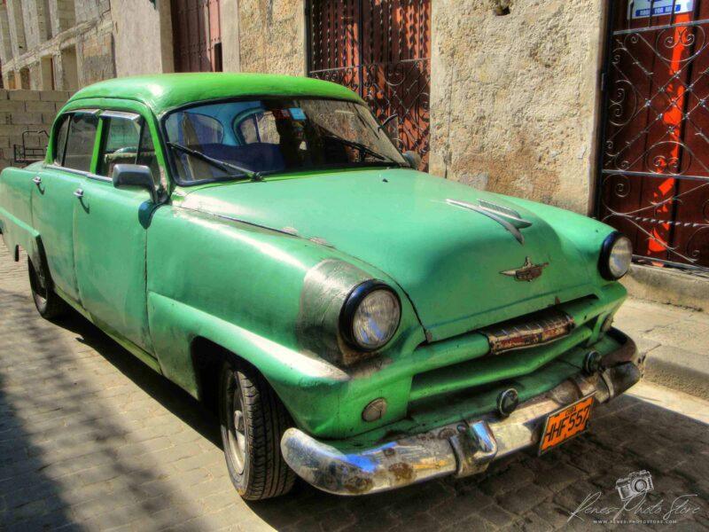 1954 Plymouth in Havana | Vintage Green Car Photo Cuba