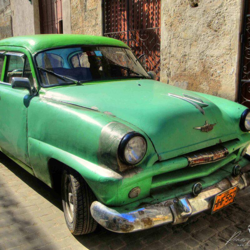1954 Plymouth in Havana | Vintage Green Car Photo Cuba