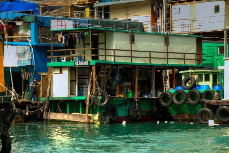 Work Pier in Aberdeen Harbour | Hong Kong Fishing Village Scene