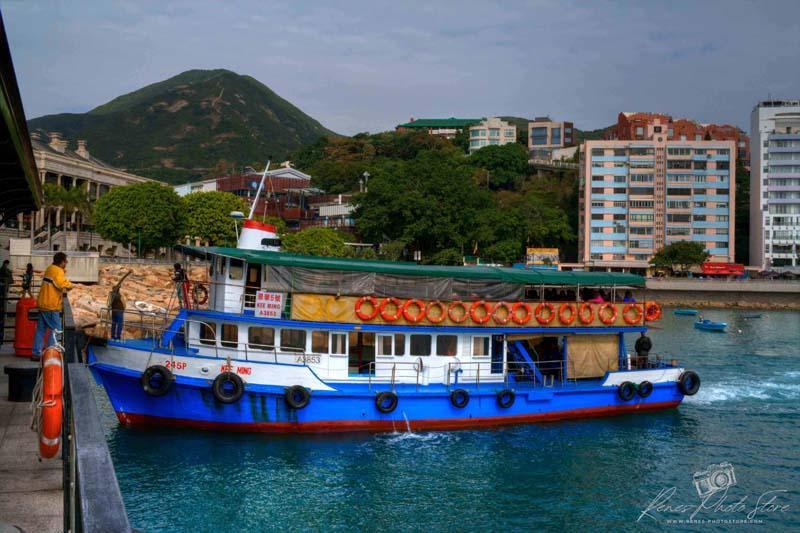Hong Kong Ferry Docking at Aberdeen Harbour | Harbour Scene Photo