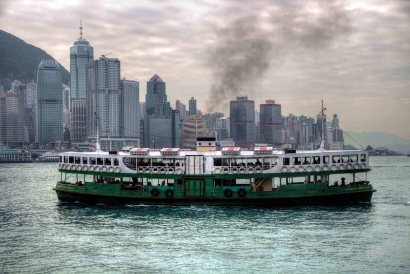 Hong Kong Ferry Crossing Harbour | Victoria Harbour Night Photo