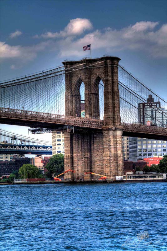Brooklyn Bridge Tower View | NYC Architecture Photo Download