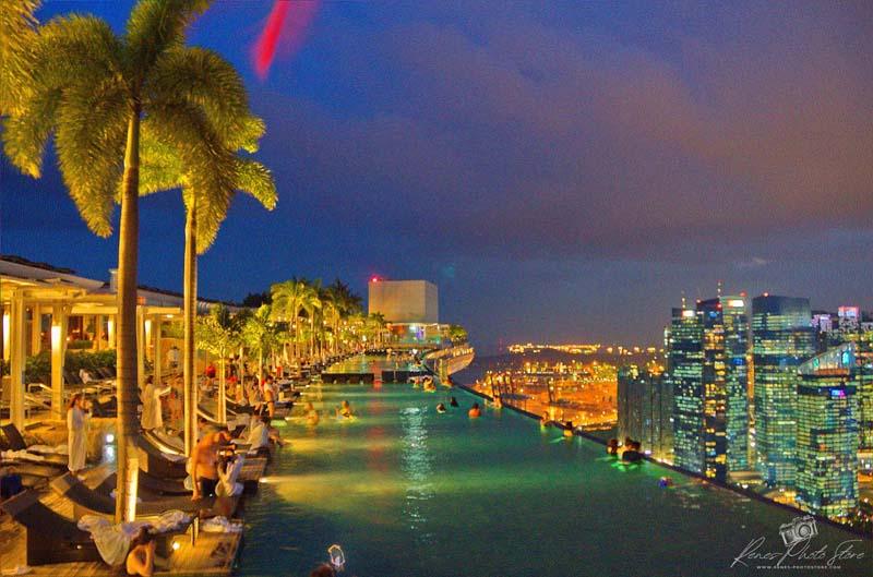 View from Marina Bay Sands Pool | Singapore Infinity Pool Photo