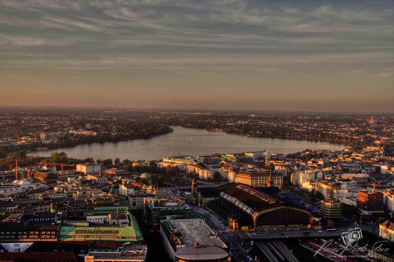 Hamburg Rooftops & Alster Lake View | Aerial Cityscape Photo Download