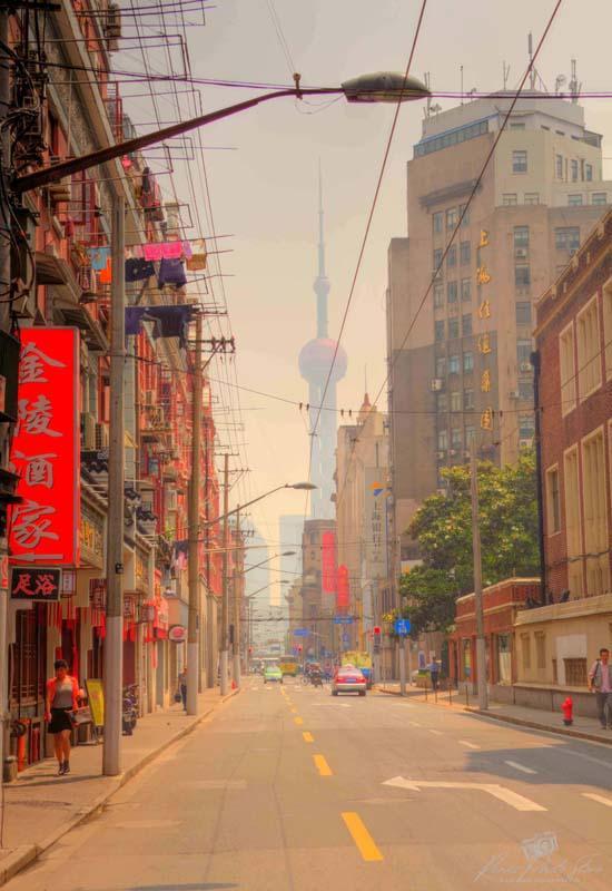Nanjing Road View to Huangpu River & Oriental Pearl Tower