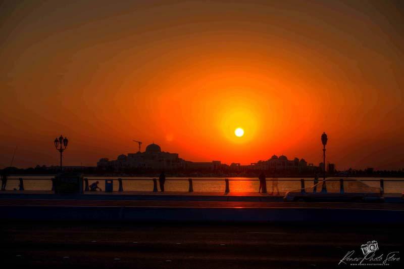 Sunset at Al Marina Abu Dhabi | Marina Skyline View Photo