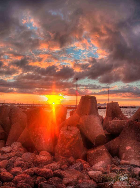 Wave Breakers at Sunset | Tallinn Harbour Estonia Photo