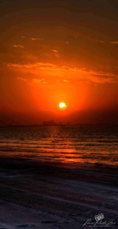 Sunset on Saadiyat Beach Club | Golden Coastline Photo Download