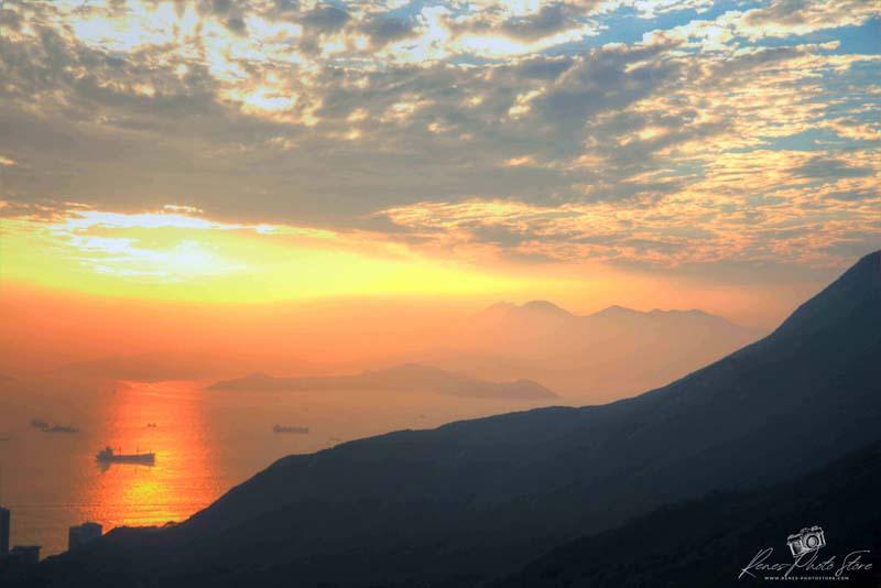 Sunset at The Peak Hong Kong | Victoria Harbour Panorama Photo