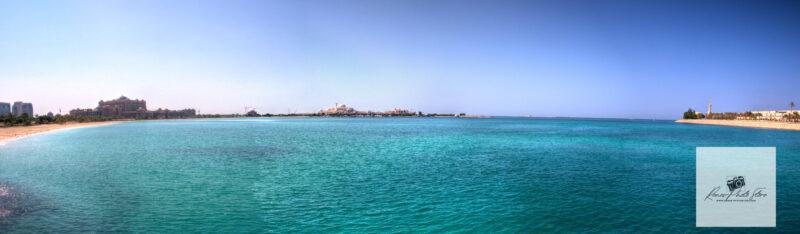 Abu Dhabi Corniche Lagoon with Emirates Palace and Qasr Al Watan | Waterfront Panorama Download