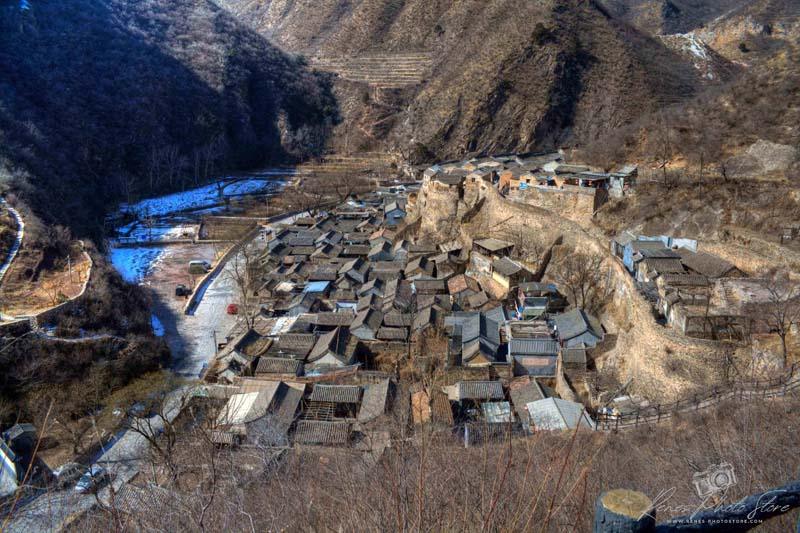 Cuandixia Village Birds-Eye Hill View | Ancient Roofscape Photo