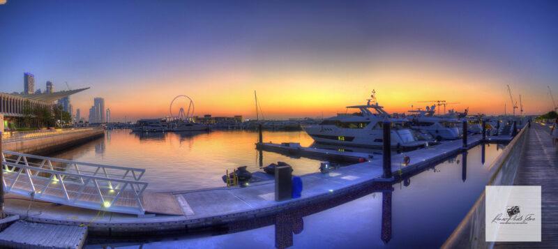 Dubai Harbour Sunset Panorama | Digital Skyline Photo Download