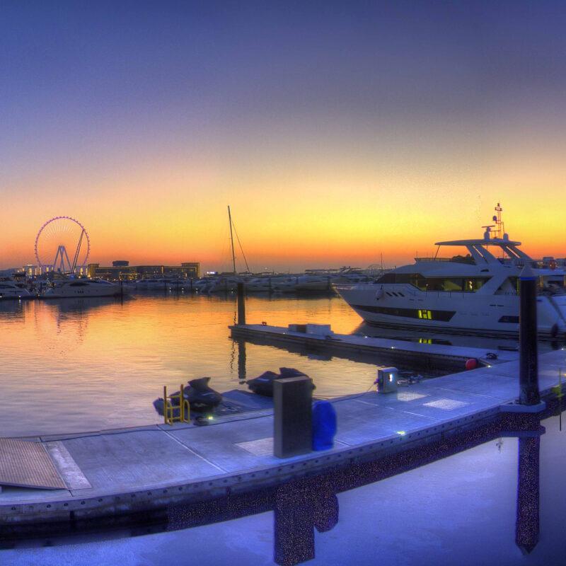 Dubai Harbour Sunset Panorama | Digital Skyline Photo Download