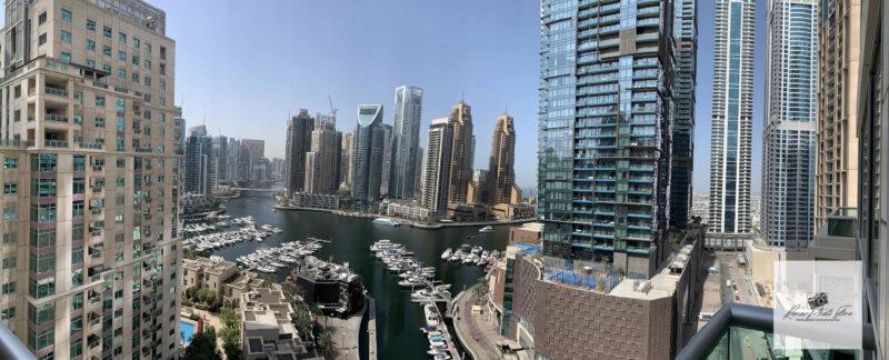 Dubai Marina Balcony Panorama | Yacht‑Filled Skyline Photo Download