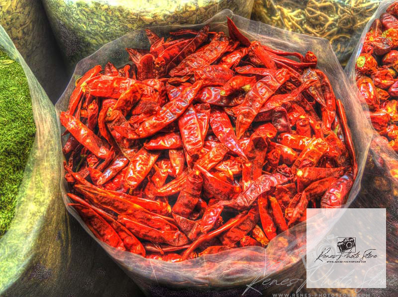 Dried Red Chilies at Dubai Spice Souk | Market Sack Photo Download