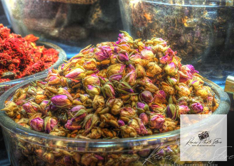 Dried Rosebuds at Dubai Spice Souk | Fragrant Market Photo Download