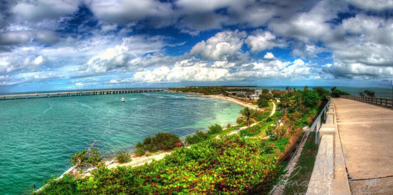 Old Seven Mile Bridge Panorama | Florida Keys Beach View