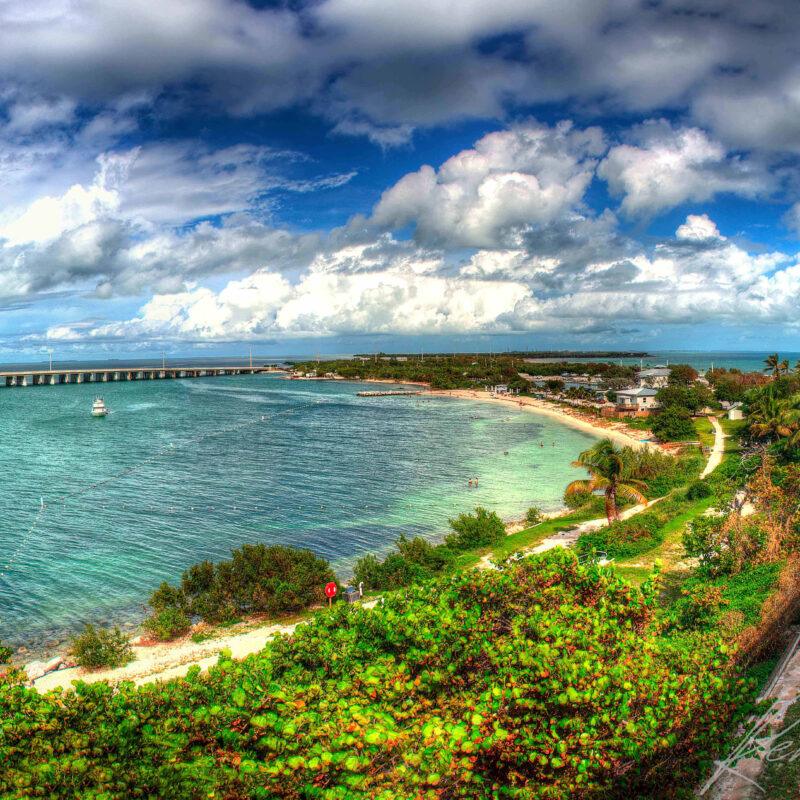 Old Seven Mile Bridge Panorama | Florida Keys Beach View