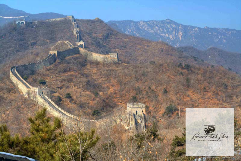 Mutianyu Great Wall Panorama | Serpentine Ramparts and Watchtowers Photo Download