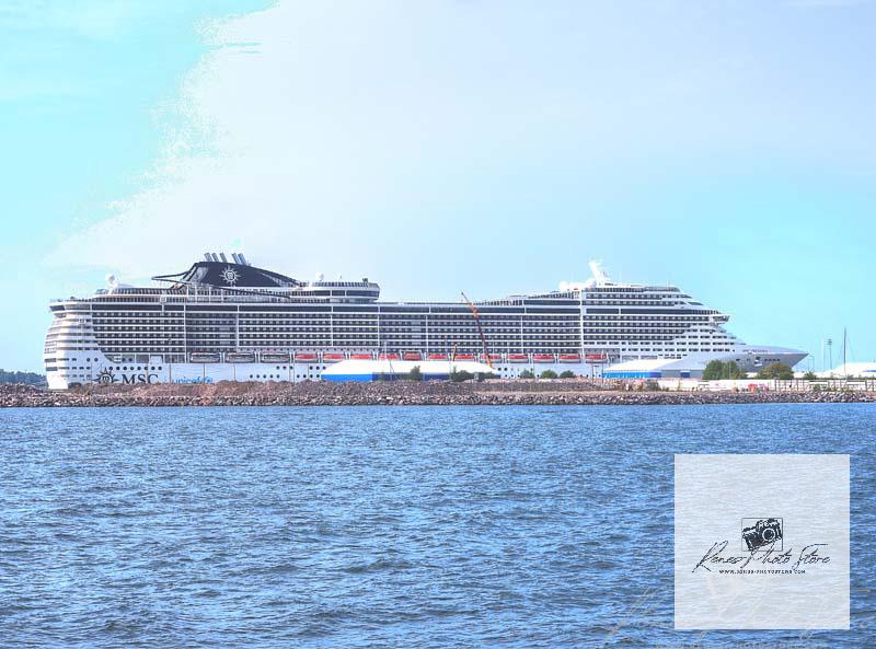 MSC Preziosa in Helsinki Harbor | Cruise Ship Photo Download