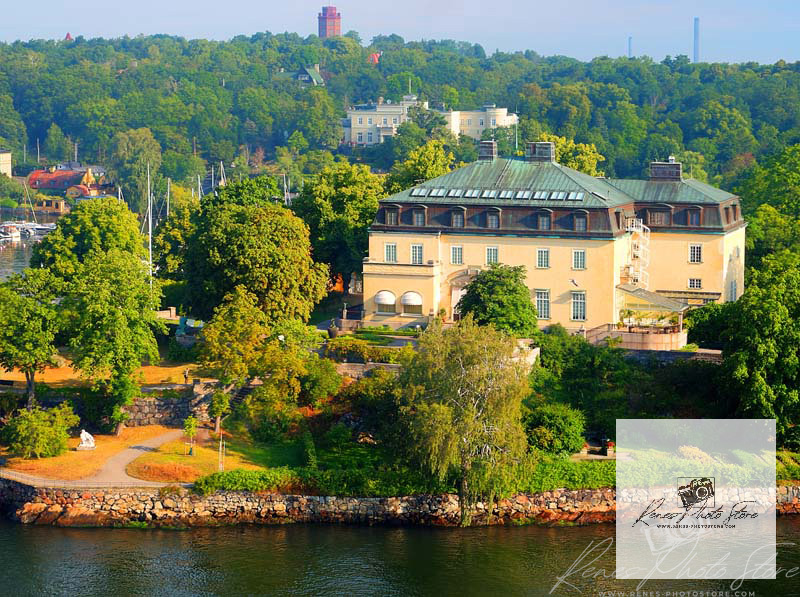 Waterfront Manor on Djurgården, Stockholm Harbor | Nordic Landscape Photo Download