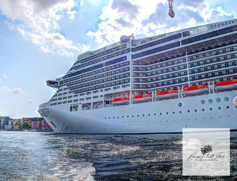 MSC Preziosa Departing Stockholm Harbor | Baltic Cruise Ship Photo Download