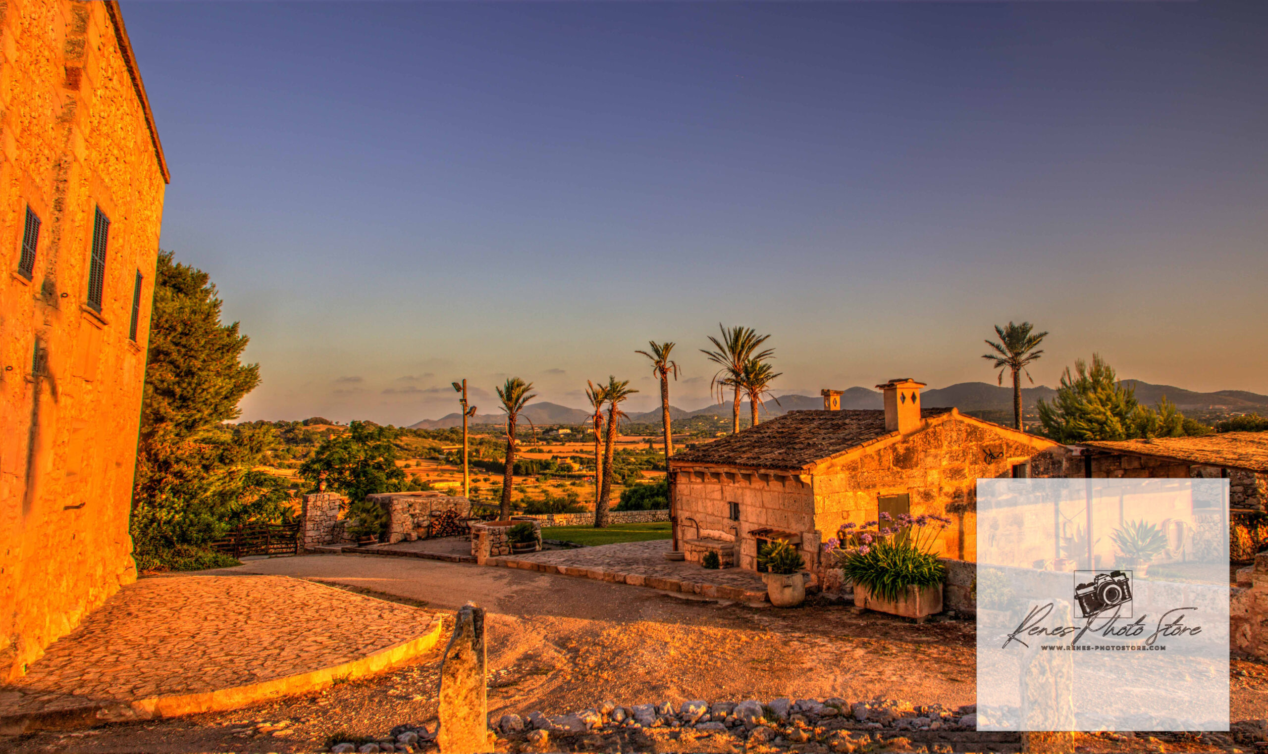 Mallorca Finca Sunset Panorama Over Manacor | Digital Photo