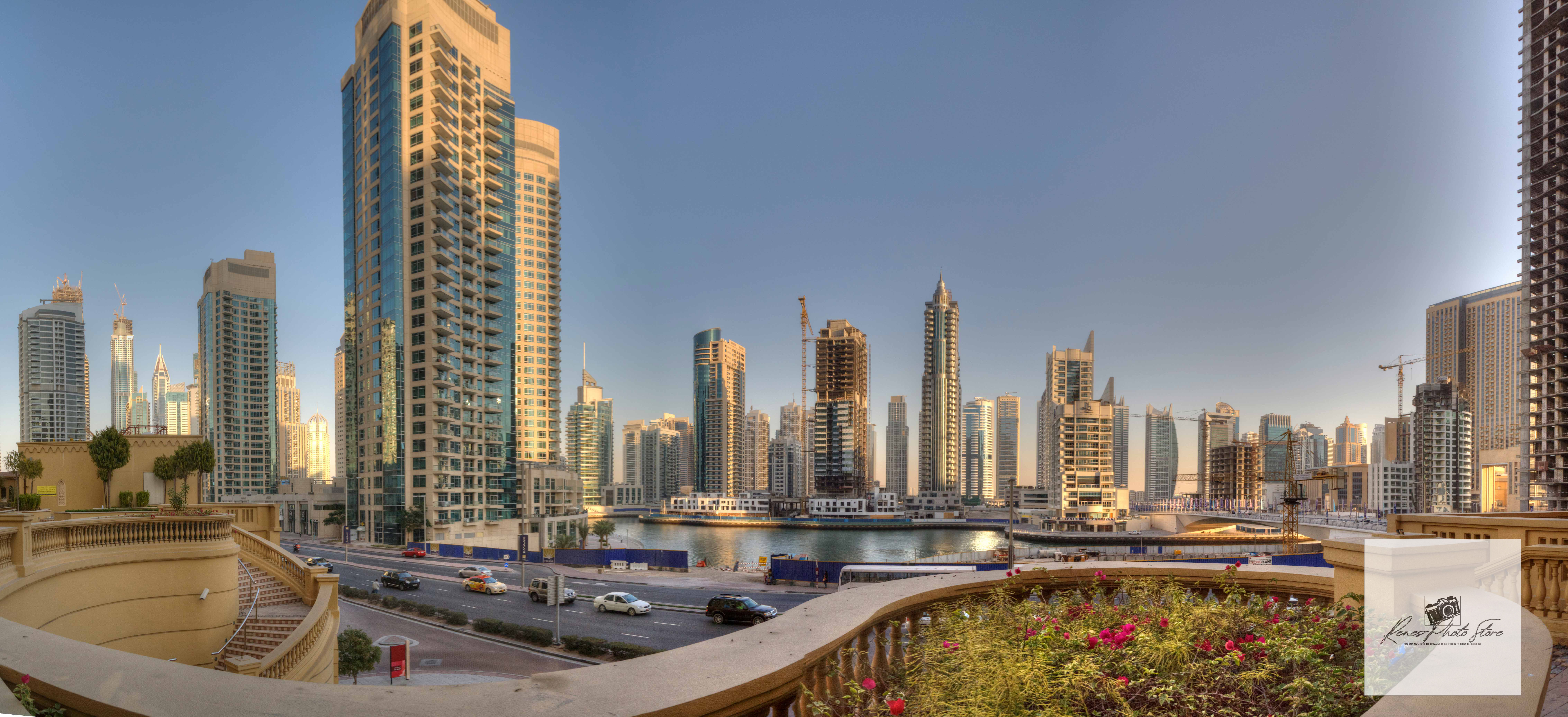 Dubai Marina Skyline from Promenade | Waterfront Cityscape Panorama Download