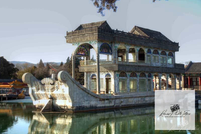 Marble Boat at the Summer Palace, Beijing | Qing Dynasty Lake Pavilion Photo Download