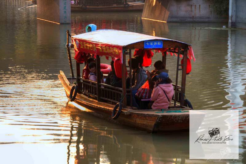 Boat Ride Through Qibao Ancient Town | Shanghai Waterway Photo Download