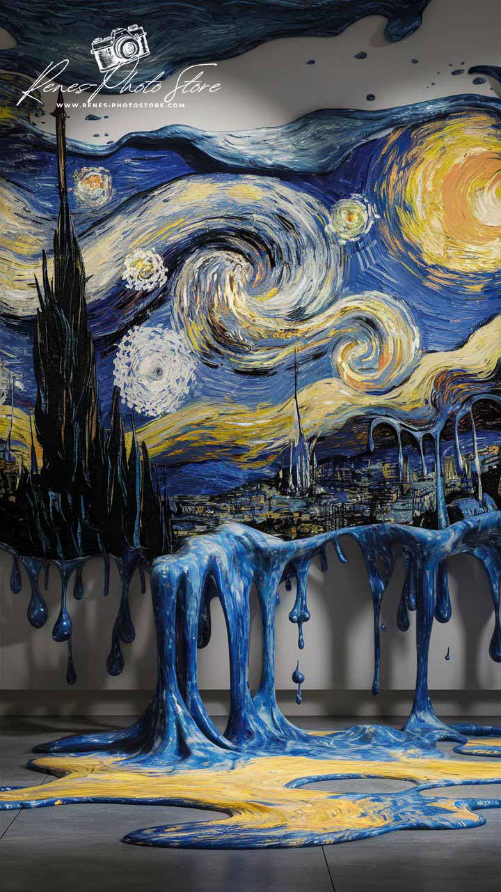 Melting Starry Night Installation | Surreal Van Gogh Inspired Art Photo Download