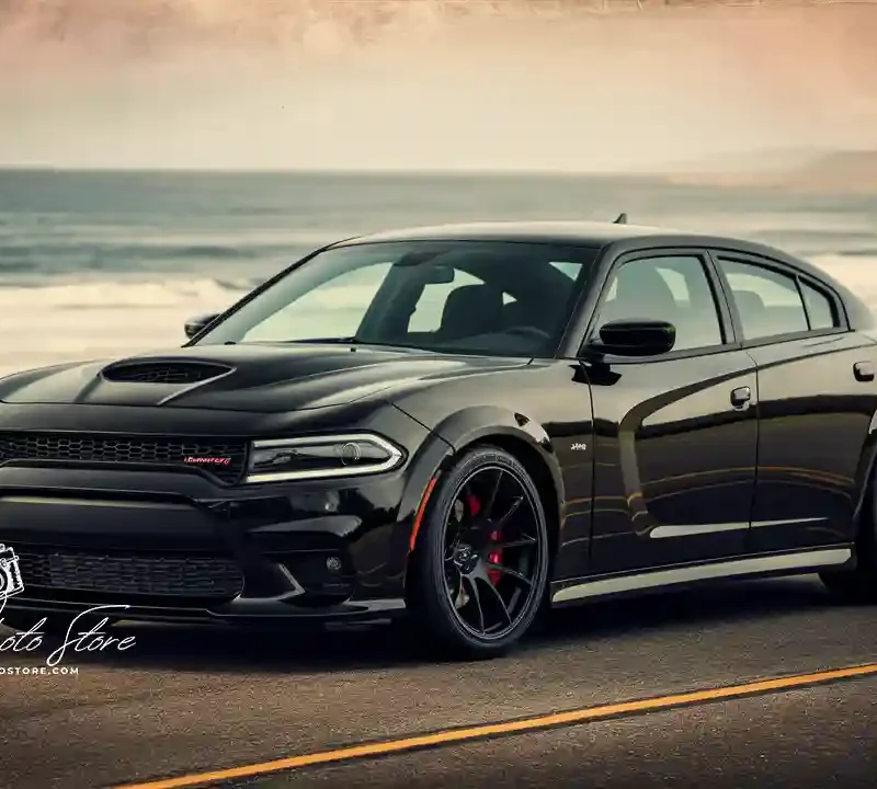 Dodge Charger SRT on Seaside Highway | Modern Muscle Car Photo Download