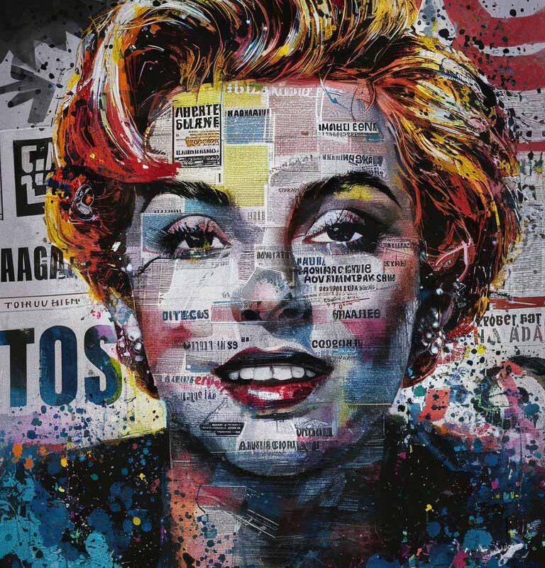 Pop Art Marilyn Monroe Collage | Urban Graffiti Portrait Photo Download