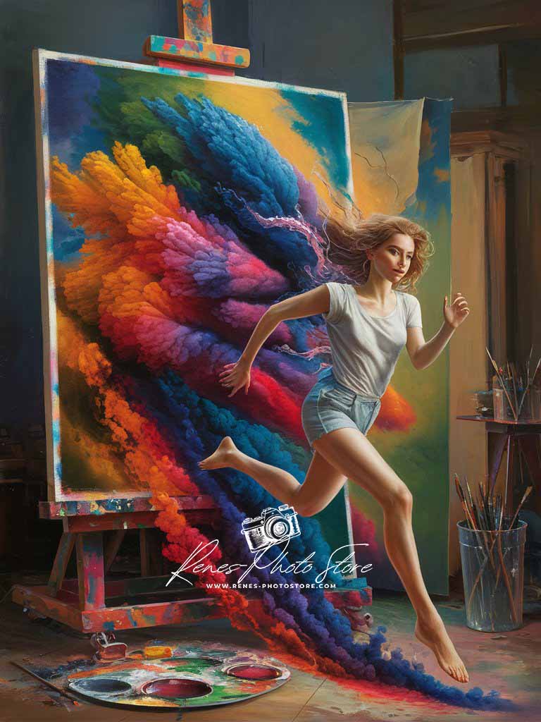Color Burst Canvas Runner | Surreal Imagination Art Photo Download
