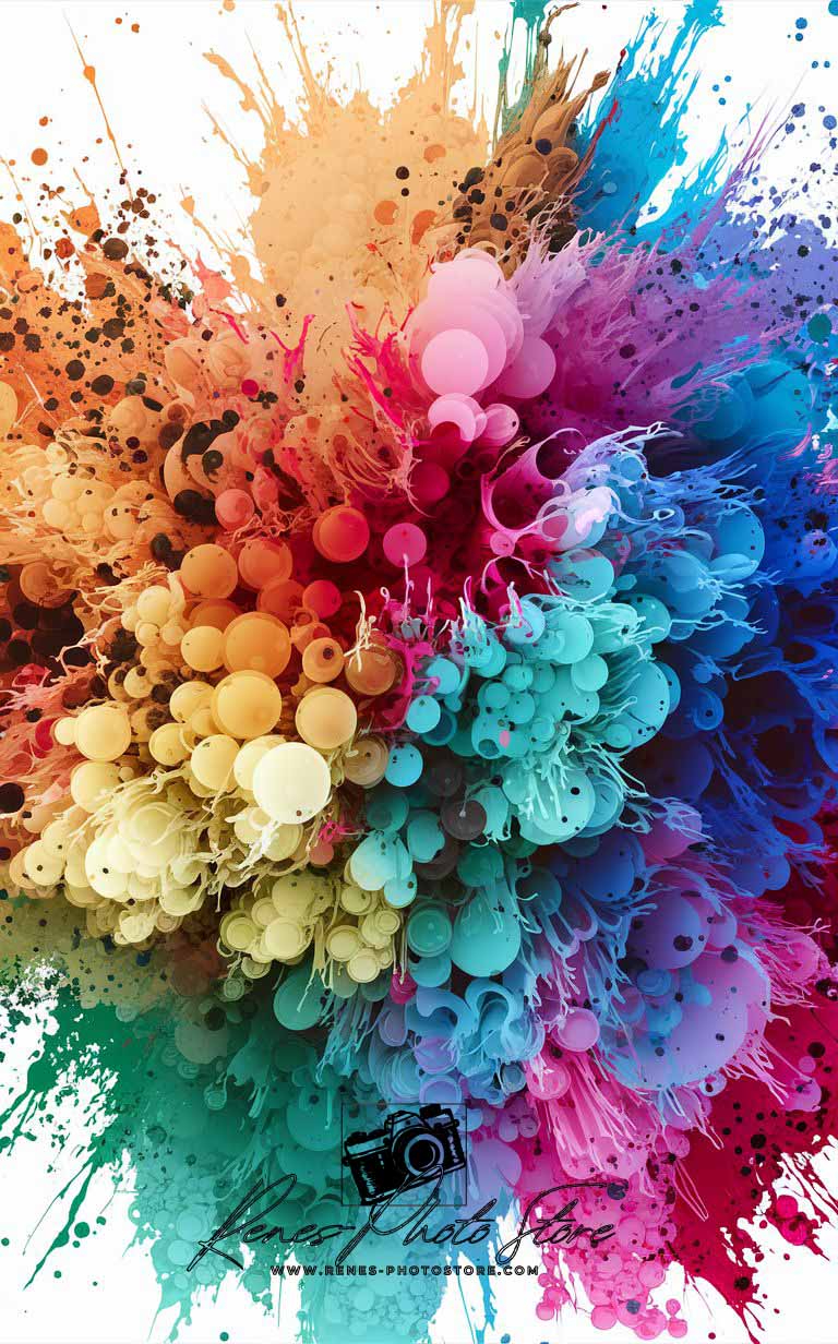 Explosion of Color Abstract | Vibrant Paint Splash Art Photo Download