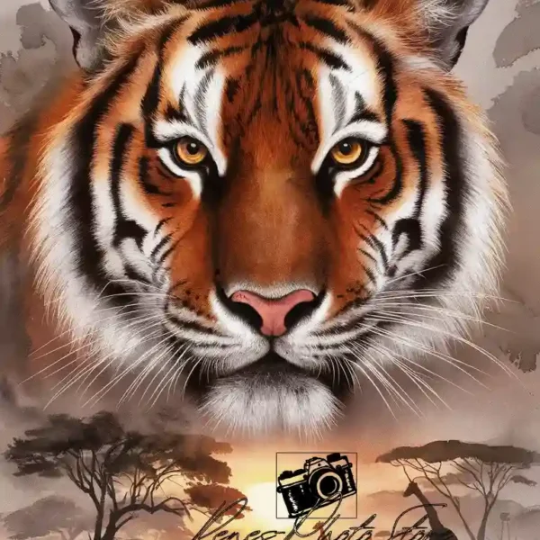 Majestic Tiger Sunset Art Digital Download