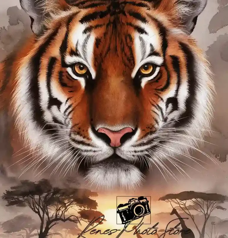 Majestic Tiger Sunset Art Digital Download